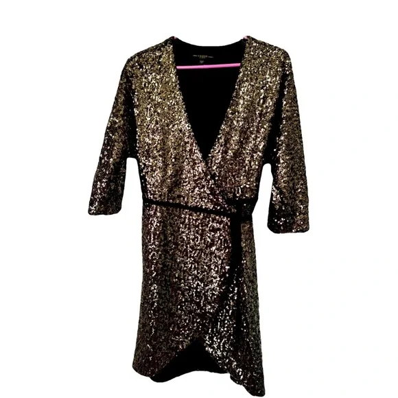 G by Guess | Dresses | Cocktail Or Holiday Gold Sequin Dress | Poshmark